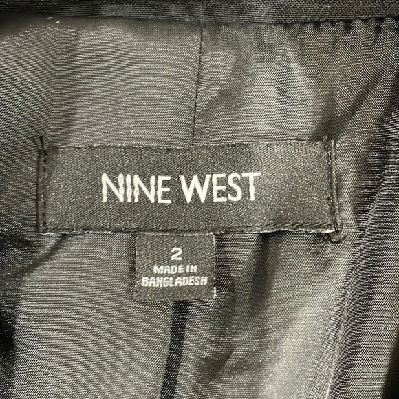 Nine West Two Button Suit Jacket Blazer Black Collared 2 - Picture 8 of 12